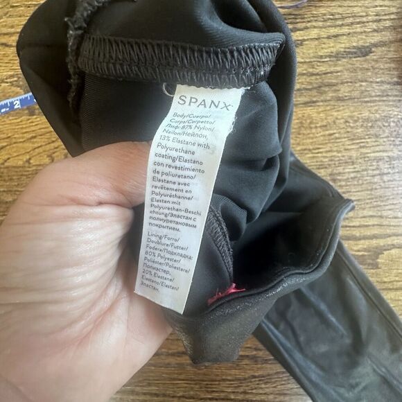 SPANX Black Faux Leather Leggings - Picture 7 of 8